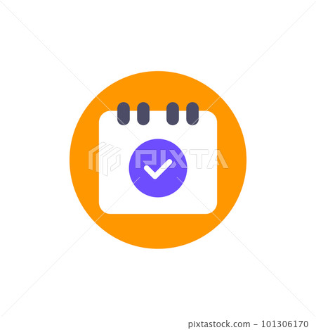 save a date icon with a calendar, flat design save a date icon with a calendar, flat design 101306170