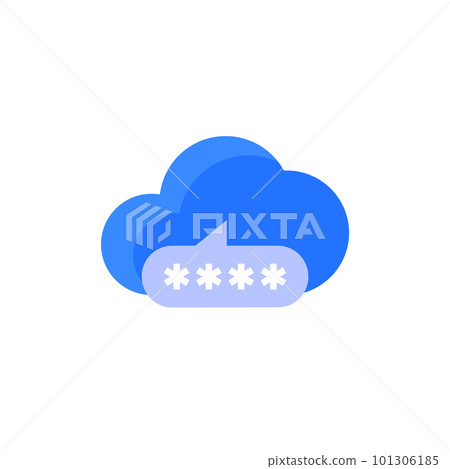 password access to a cloud icon, vector 101306185