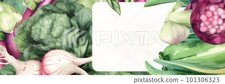 Spring greens and vegetables banner copy space Spring greens and vegetables banner copy space 101306323