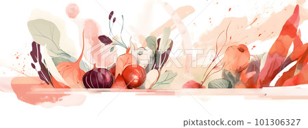 Spring greens and vegetables banner copy space Spring greens and vegetables banner copy space 101306327