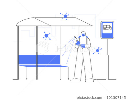 Public place sanitizing abstract concept vector illustration. 101307145