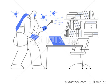 Office disinfection service abstract concept vector illustration. 101307146