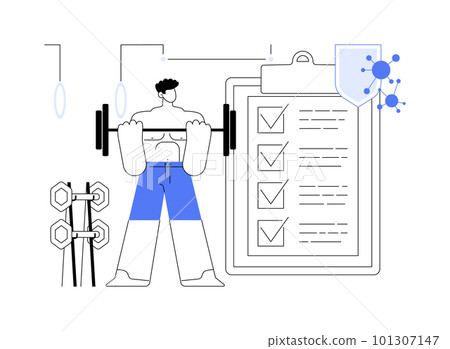 Fitness clubs and gyms safety rules abstract concept vector illustration. 101307147