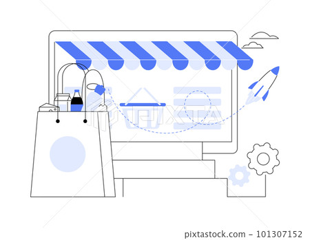 Start and launch your online store abstract concept vector illustration. Start and launch your online store abstract concept vector illustration. 101307152