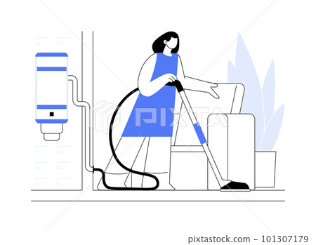 Central vacuum system abstract concept vector illustration. Central vacuum system abstract concept vector illustration. 101307179