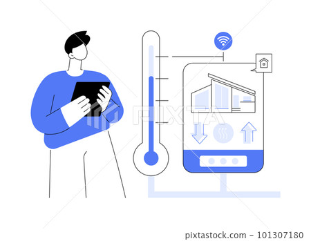 Home heating technologies abstract concept vector illustration. Home heating technologies abstract concept vector illustration. 101307180