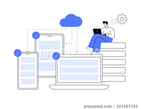 SaaS technology abstract concept vector illustration. SaaS technology abstract concept vector illustration. 101307193