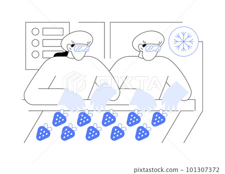 Frozen fruits production abstract concept vector illustration. 101307372