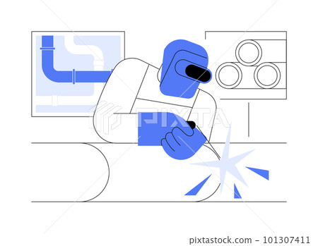Welding pipes abstract concept vector illustration. Welding pipes abstract concept vector illustration. 101307411