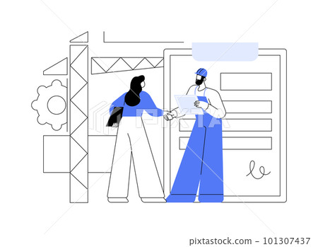 Tender contract execution abstract concept vector illustration. Tender contract execution abstract concept vector illustration. 101307437