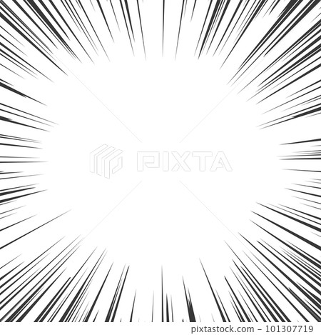 Black concentrated line frame on square white background-Manga speech bubble, effect line, character space, background material Black concentrated line frame on square white background-Manga speech bubble, effect line, character space, background material 101307719