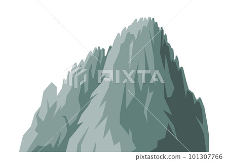 Elevated Mountain Peak and Summit with Bedrock Closeup Vector Illustration 101307766