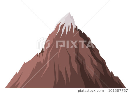 Elevated Mountain Peak and Summit with Bedrock Closeup Vector Illustration 101307767