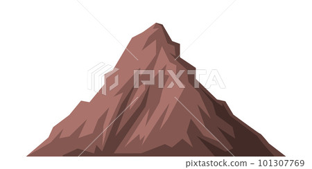 Elevated Mountain Peak and Summit with Bedrock Closeup Vector Illustration 101307769