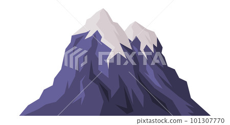 Elevated Mountain Peak and Summit with Bedrock Closeup Vector Illustration 101307770
