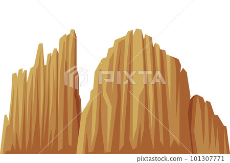 Elevated Mountain Peak and Summit with Bedrock Closeup Vector Illustration 101307771