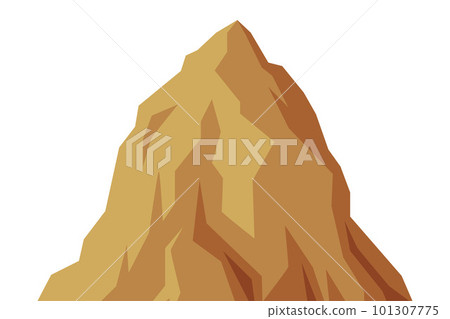 Elevated Mountain Peak and Summit with Bedrock Closeup Vector Illustration 101307775