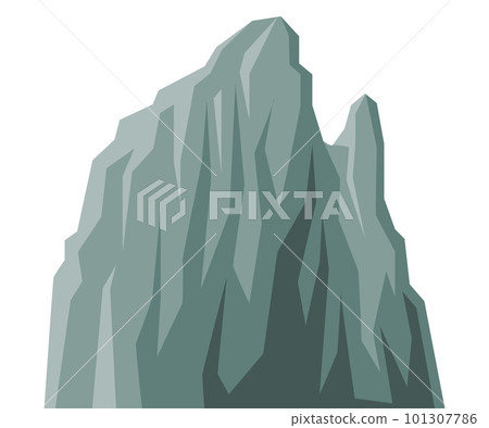 Elevated Mountain Peak and Summit with Bedrock Closeup Vector Illustration 101307786