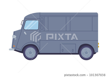 Van or Truck as Equipped Motorized Vehicle for Transporting Goods Vector Illustration 101307838