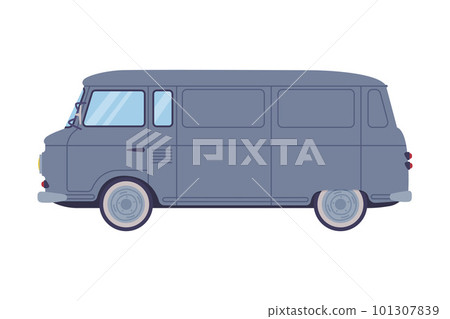 Van or Truck as Equipped Motorized Vehicle for Transporting Goods Vector Illustration 101307839
