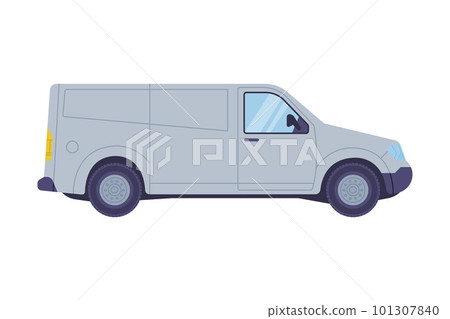 Van or Truck as Equipped Motorized Vehicle for Transporting Goods Vector Illustration 101307840