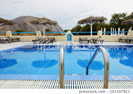 The volcano view swimming pool, Santorini island, Greece 101307921