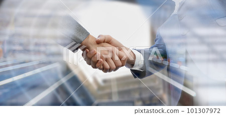 Businessmen shake hands . 101307972