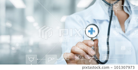 Concept of medical care and diagnostic consultation . Concept of medical care and diagnostic consultation . 101307973