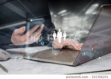 Businessman is engaged in human resources . Businessman is engaged in human resources . 101308201