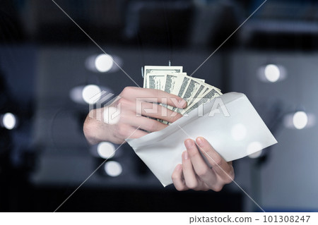 The concept of receiving wages in an envelope. The concept of receiving wages in an envelope. 101308247