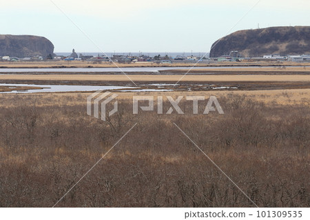 北海道濱中切立布濕地和濱中街景 101309535