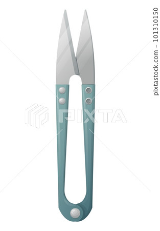 Thread trimming tool on a white background. Sewing scissors. Tool of a seamstress, dressmaker, fashion designer. Thread trimming tool on a white background. Sewing scissors. Tool of a seamstress, dressmaker, fashion designer. 101310150