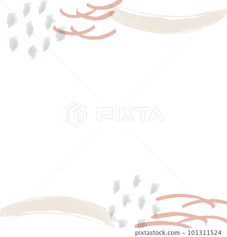 Watercolor frame of waves and coral reefs reminiscent of the sea 101311524