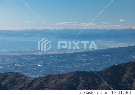 Suruga Bay seen from the summit square of Mt. Komagatake in Hakone-machi, Ashigarashimo-gun, Kanagawa Prefecture, Japan 101312361