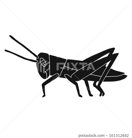 Monochrome simple cute sideways grasshopper Monochrome simple cute sideways grasshopper 101312682