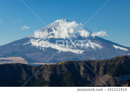 Mount Fuji seen from Owakudani, Hakone-machi, Ashigarashimo-gun, Kanagawa Prefecture, Japan Mount Fuji seen from Owakudani, Hakone-machi, Ashigarashimo-gun, Kanagawa Prefecture, Japan 101312919