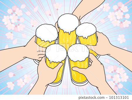 People toasting at cherry blossom viewing 101313101