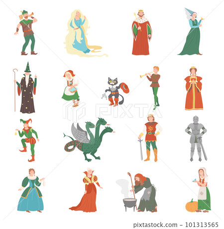 Fabulous Medieval Character from Fairytale Big Vector Set Fabulous Medieval Character from Fairytale Big Vector Set 101313565
