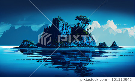 Generative AI, Deep Sea Dreams: An Abstract Oceanic Gradient 101313945