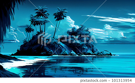 Generative AI, Deep Sea Dreams: An Abstract Oceanic Gradient 101313954