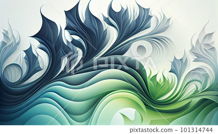 Generative AI, Nature's Rhythm: A Dynamic Background of Organic Waves that Captures the Essence of Nature 101314744