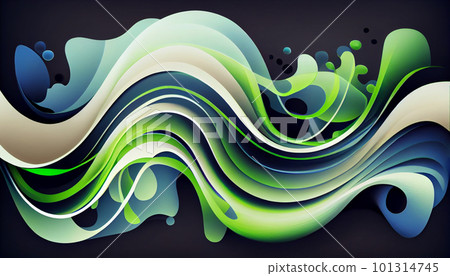 Generative AI, Nature's Rhythm: A Dynamic Background of Organic Waves that Captures the Essence of Nature 101314745