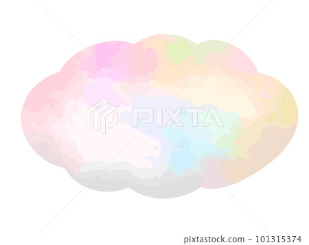 宛如童話世界的七彩可愛彩虹雲彩插畫素材 101315374