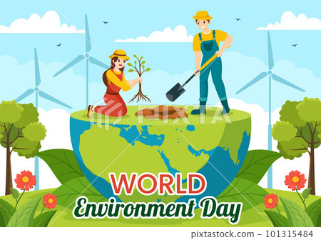 World Environment Day Illustration with Green Tree and Animals in Forest for Save the Planet or Taking Care of the Earth in Hand Drawn Templates World Environment Day Illustration with Green Tree and Animals in Forest for Save the Planet or Taking Care of the Earth in Hand Drawn Templates 101315484