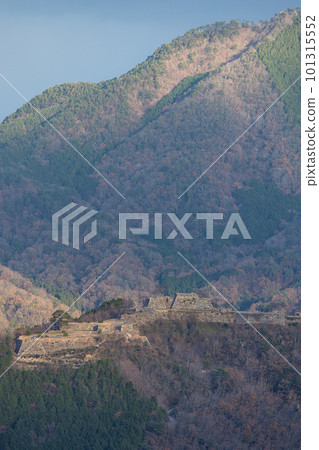 Ruins of Takeda Castle in the early morning sun as seen from Ritsuunkyo Terrace in Asago City, Hyogo Prefecture, Japan Ruins of Takeda Castle in the early morning sun as seen from Ritsuunkyo Terrace in Asago City, Hyogo Prefecture, Japan 101315552