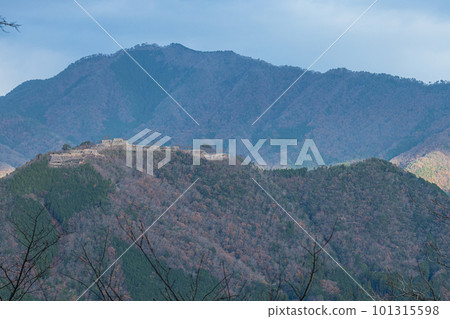 Takeda Castle ruins without a sea of clouds early in the morning seen from Ritsuunkyo Terrace in Asago City, Hyogo Prefecture, Japan Takeda Castle ruins without a sea of clouds early in the morning seen from Ritsuunkyo Terrace in Asago City, Hyogo Prefecture, Japan 101315598