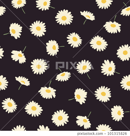 Daisy seamless pattern -2way- hand drawn Daisy seamless pattern -2way- hand drawn 101315826