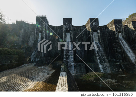 Hounenike Dam, Japan's oldest stone masonry multiple arch dam in Kanonji City, Kagawa Prefecture, Japan Hounenike Dam, Japan's oldest stone masonry multiple arch dam in Kanonji City, Kagawa Prefecture, Japan 101316590