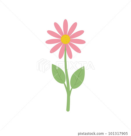 Flower. Cute wild flower in cartoon style. Chamomile flower. Vector illustration isolated on a white background 101317905