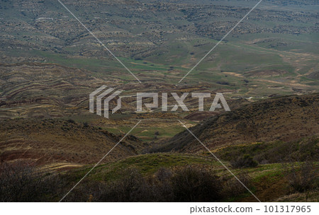 Colorful slopes in Garedja desert in Georgia 101317965